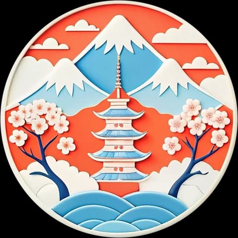 「日本兩週」的成就徽章 — 紅色鳥居造型錢幣